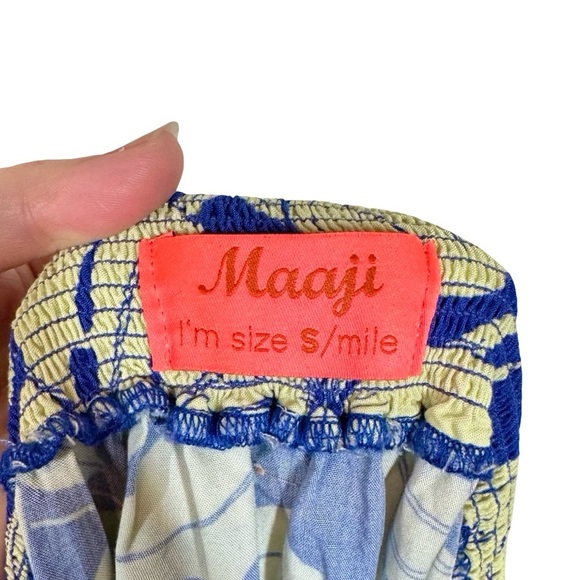 Maaji Wildest Dreams Tropical Plunge Open Back Button Front Maxi Dress Cover Up - Picture 10 of 16